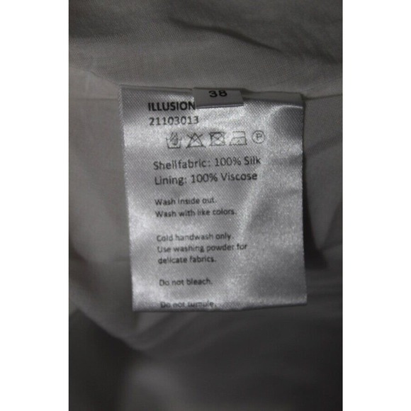 IVIELLE Sz 38 10 US White Tan Black Stripe Silk Maxi Dress Long Sleeve - Picture 4 of 10